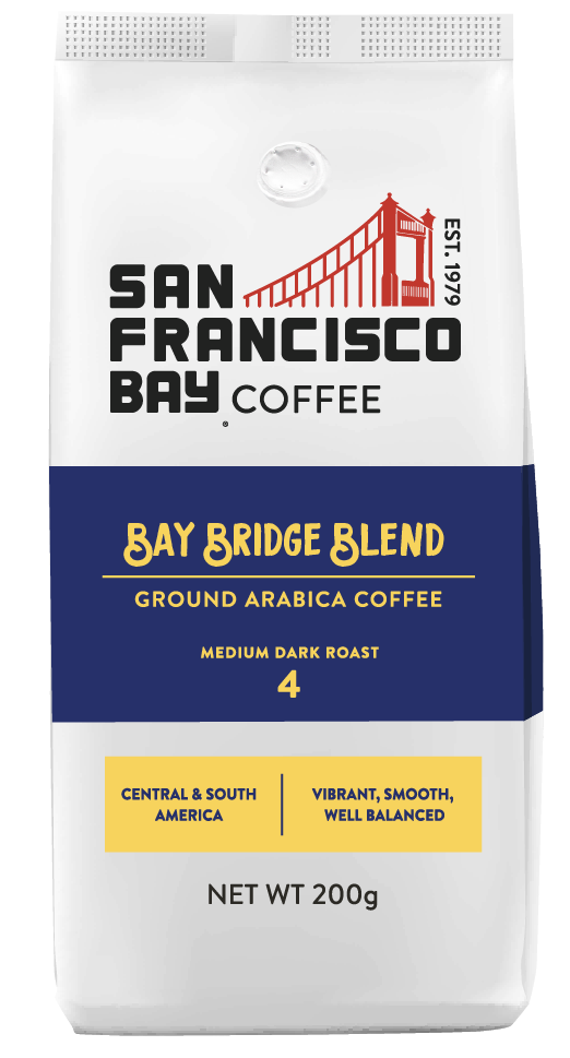 Bay Bridge Blend Ground Coffee, 200g Bag