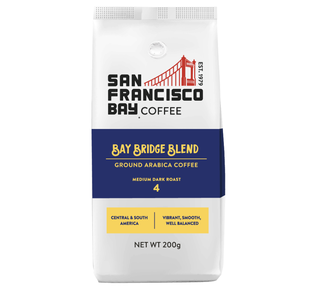 Bay Bridge Blend Ground Coffee, 200g Bag