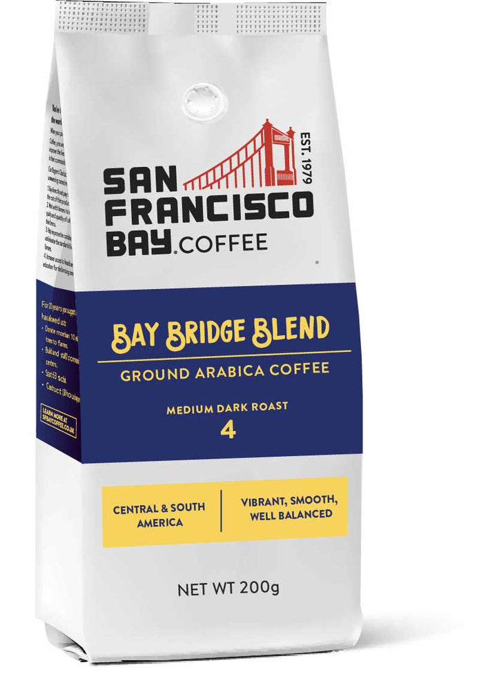 Bay Bridge Blend Ground Coffee, 200g Bag