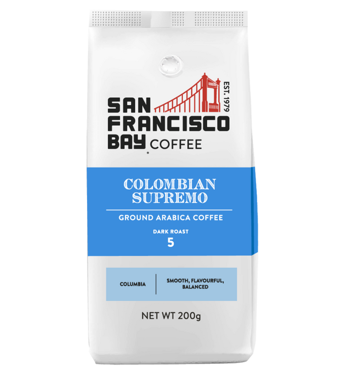 Colombian Supremo Ground Coffee, 200g Bag