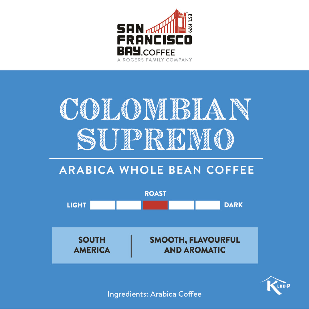 Colombian Supremo Whole Bean Coffee, 908g Bag