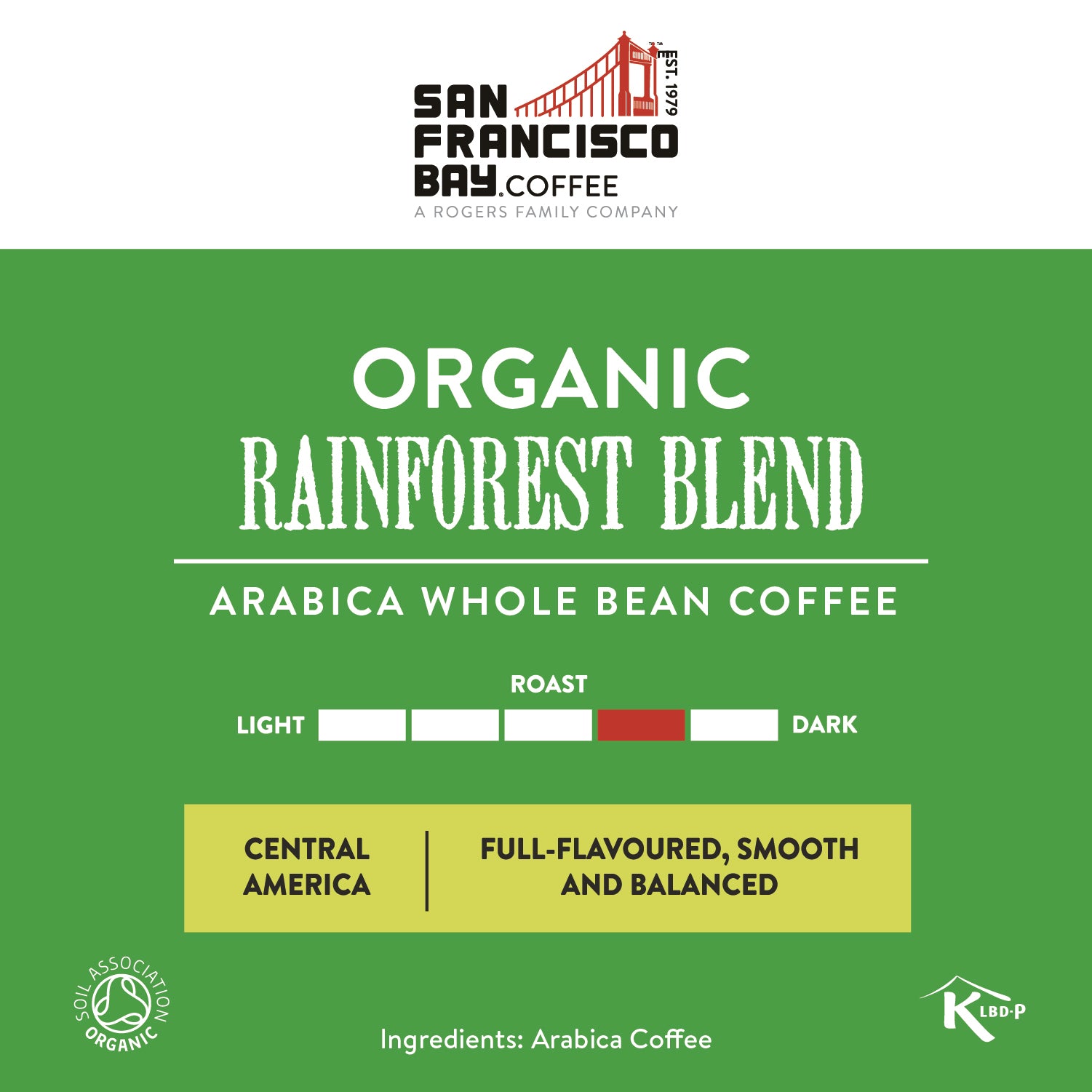 Organic Rainforest Blend, Whole Bean, 908g Bag