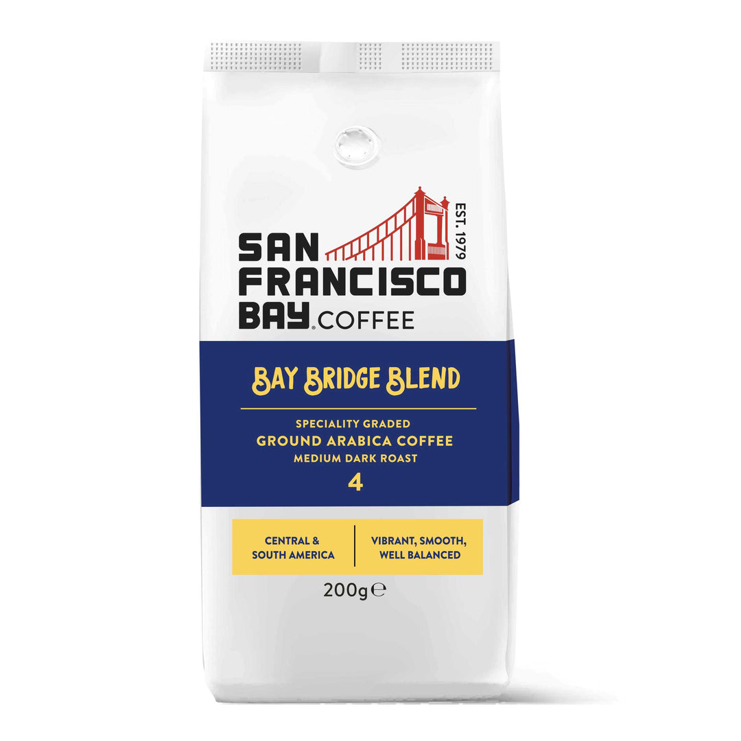 Bay Bridge Blend Ground Coffee, 200g Bag