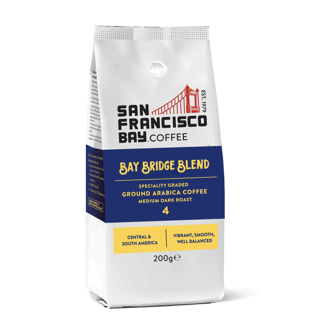 Bay Bridge Blend Ground Coffee, 200g Bag