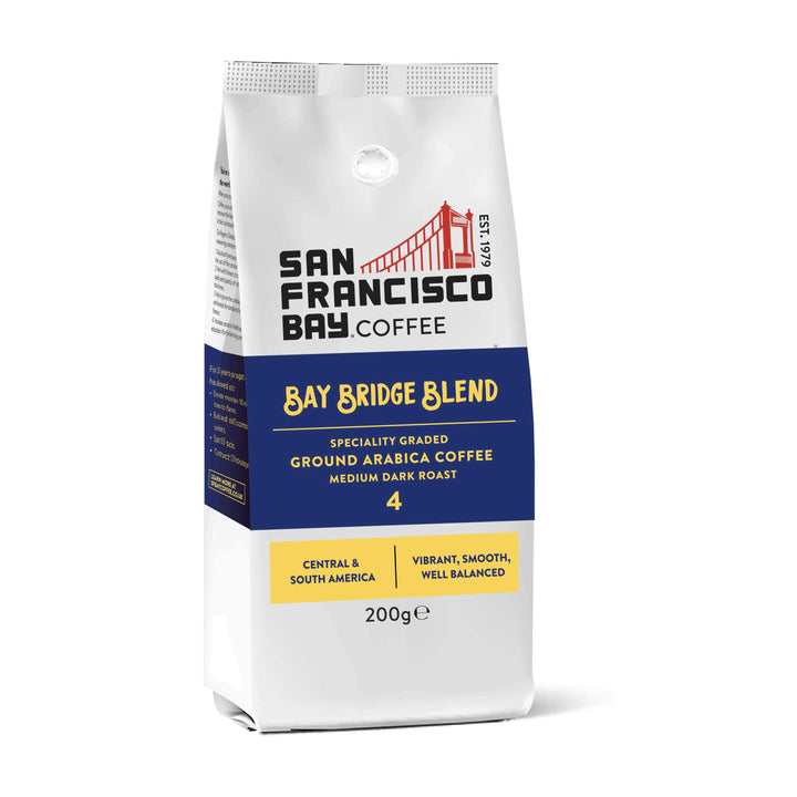 Bay Bridge Blend Ground Coffee, 200g Bag